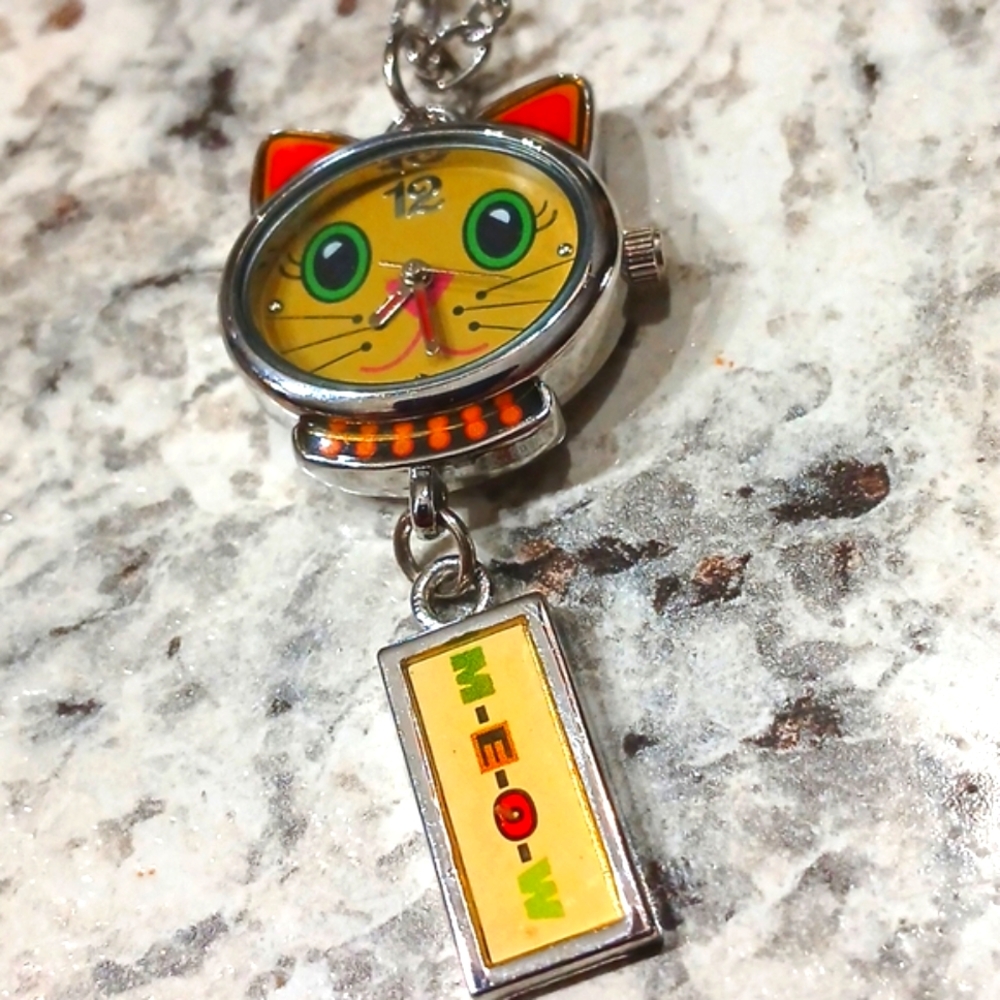 Cat Pendant Necklace with Silver Chain - Picture 2 of 5